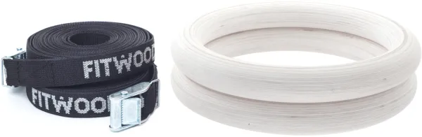 FitWood ULPU Gymnastikringar 28mm - Glazing-yta / Svart Rem
